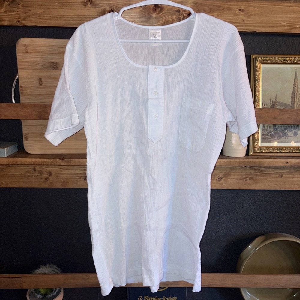 Threegun Women's Gauze Tunic Basic White T Shirt Size 42 US S Bohemian Shirt